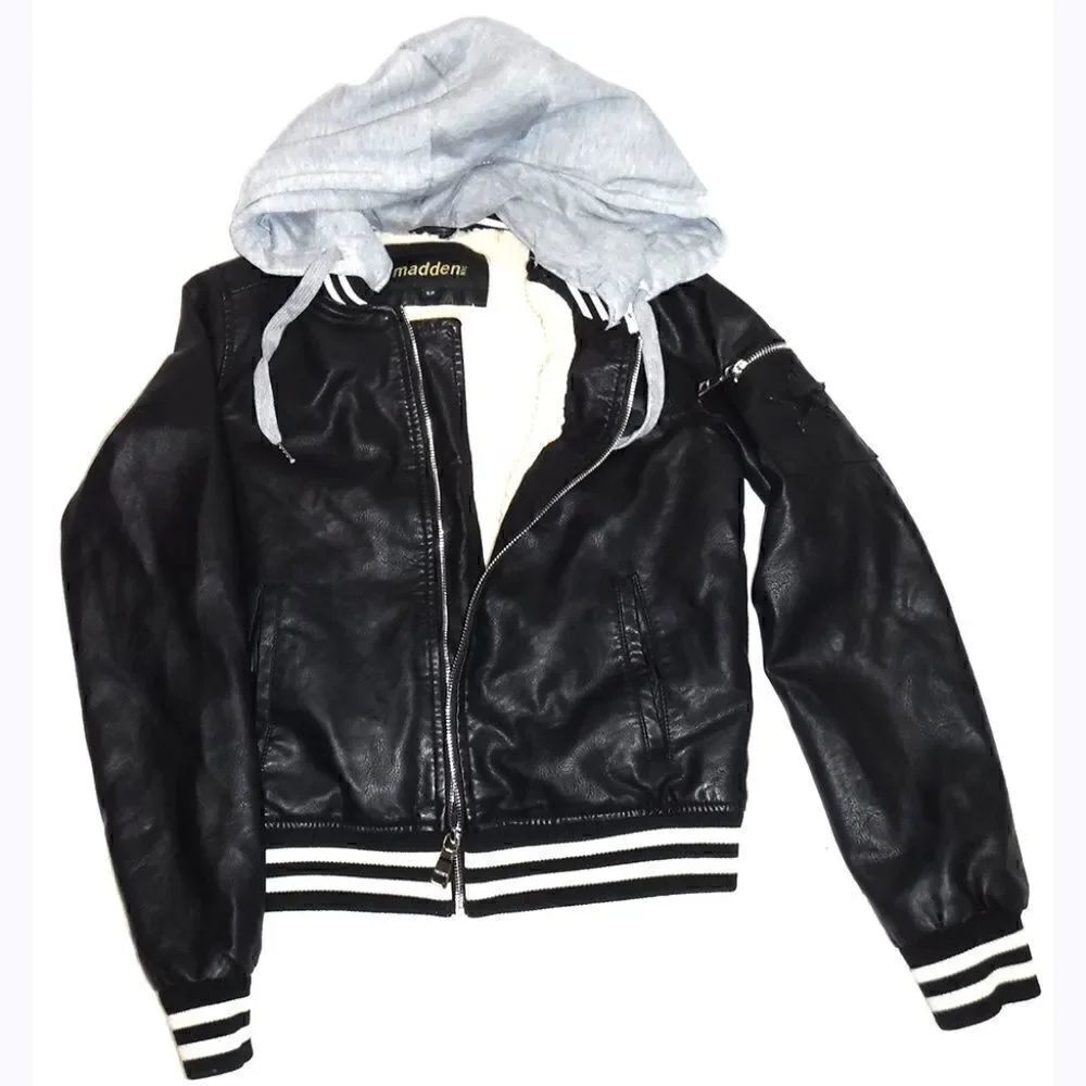 Madden black sequin star puffy jacket